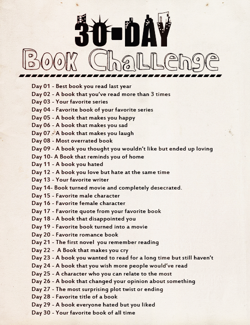 30 day book challenge